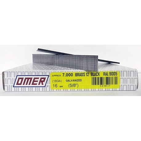 Caja brads 12/16 negro Omer