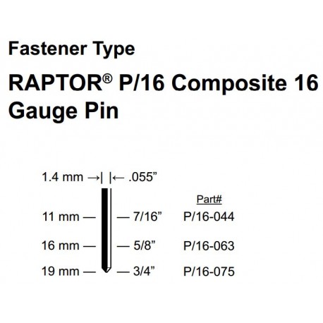 Caja Pins 16G Raptor Series 14P 16mm